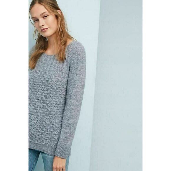 NEW ANTHROPOLOGIE MEADOW RUE KENAI TEXTURED PULLOVER SWEATER TOP GREY XS XSMALL - Picture 5 of 8